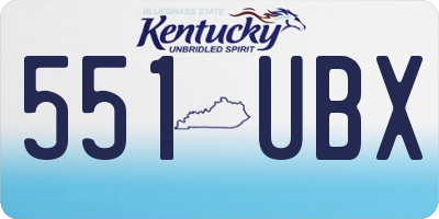 KY license plate 551UBX