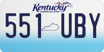 KY license plate 551UBY
