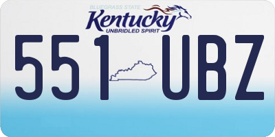 KY license plate 551UBZ