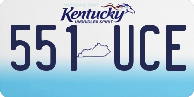 KY license plate 551UCE