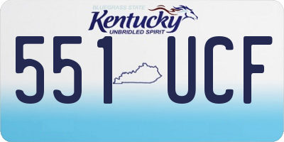 KY license plate 551UCF