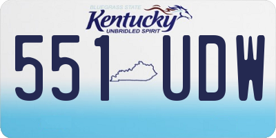 KY license plate 551UDW
