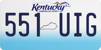 KY license plate 551UIG