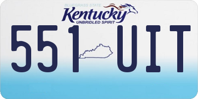 KY license plate 551UIT
