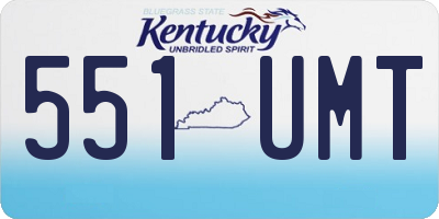 KY license plate 551UMT