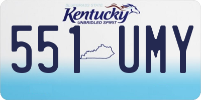 KY license plate 551UMY