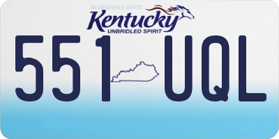 KY license plate 551UQL
