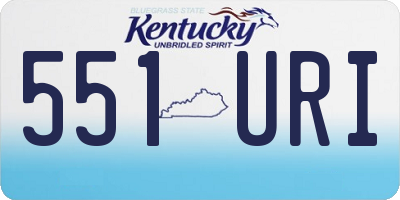 KY license plate 551URI