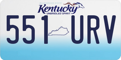 KY license plate 551URV