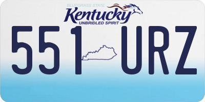 KY license plate 551URZ