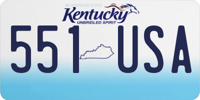KY license plate 551USA