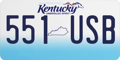 KY license plate 551USB
