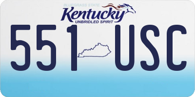 KY license plate 551USC