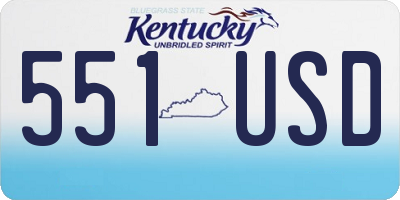 KY license plate 551USD