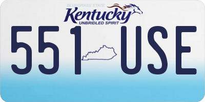 KY license plate 551USE