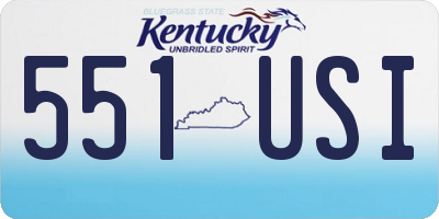 KY license plate 551USI