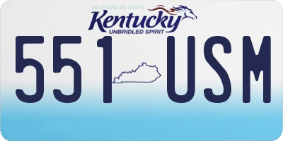 KY license plate 551USM