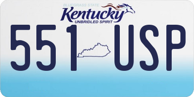 KY license plate 551USP