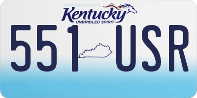 KY license plate 551USR