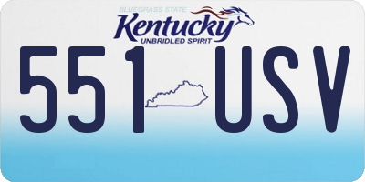 KY license plate 551USV