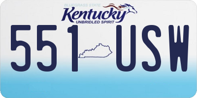 KY license plate 551USW