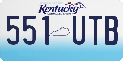KY license plate 551UTB