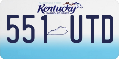 KY license plate 551UTD