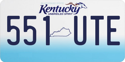 KY license plate 551UTE