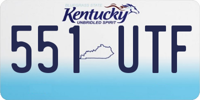 KY license plate 551UTF