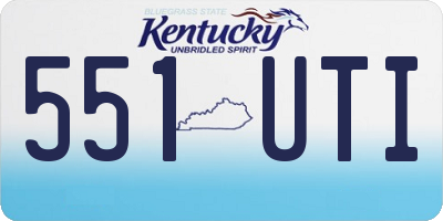 KY license plate 551UTI