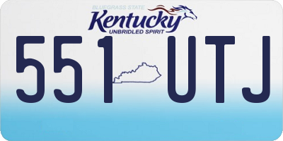 KY license plate 551UTJ
