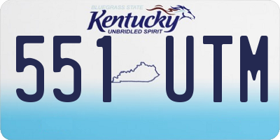 KY license plate 551UTM