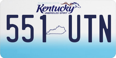 KY license plate 551UTN