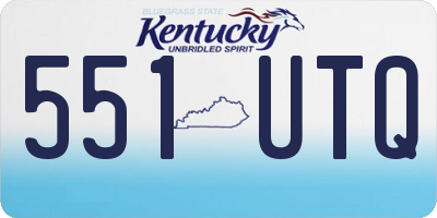 KY license plate 551UTQ
