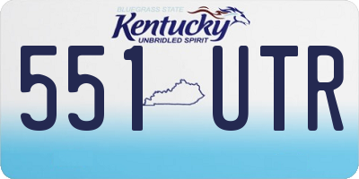 KY license plate 551UTR