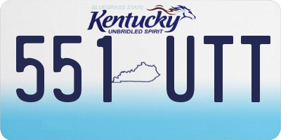 KY license plate 551UTT