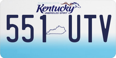 KY license plate 551UTV