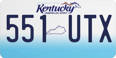 KY license plate 551UTX