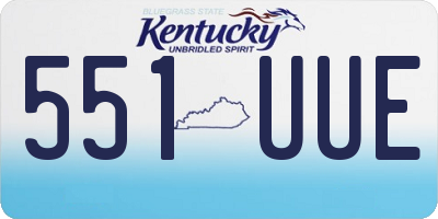 KY license plate 551UUE