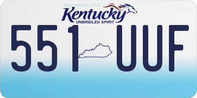 KY license plate 551UUF