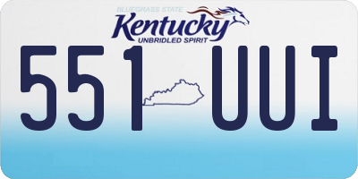 KY license plate 551UUI