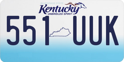 KY license plate 551UUK