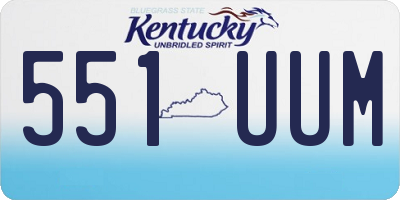 KY license plate 551UUM