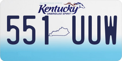 KY license plate 551UUW