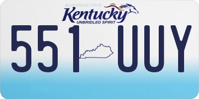 KY license plate 551UUY