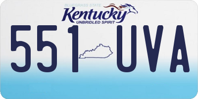 KY license plate 551UVA