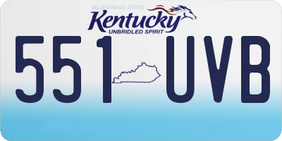 KY license plate 551UVB