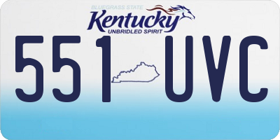 KY license plate 551UVC