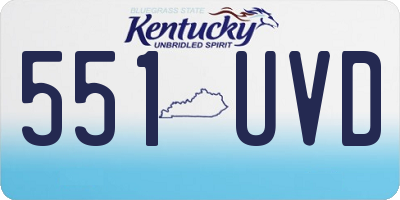 KY license plate 551UVD