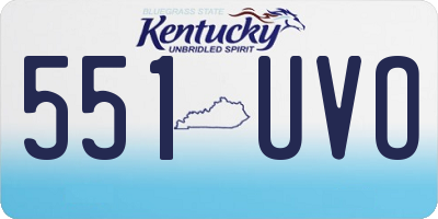 KY license plate 551UVO
